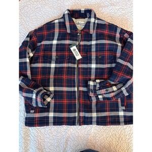 Alpine Design Womens Large Sherpa Lined Full Zip Plaid Shirt Jacket